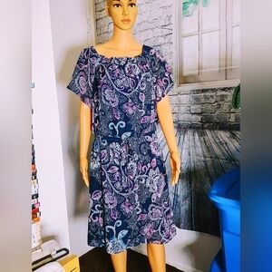 JONES NEW YORK FLORAL PATTERN TIE WAIST FULLY LINED DRESS WOMEN'S SIZE 10